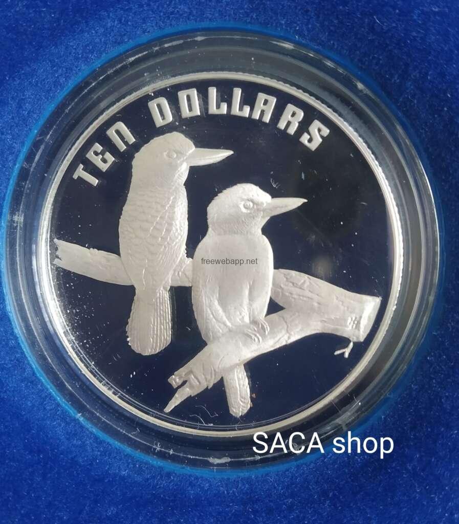 Xu bạc proof Úc 10 dollars - Birds of Australia - 1989 - Hình ảnh 3