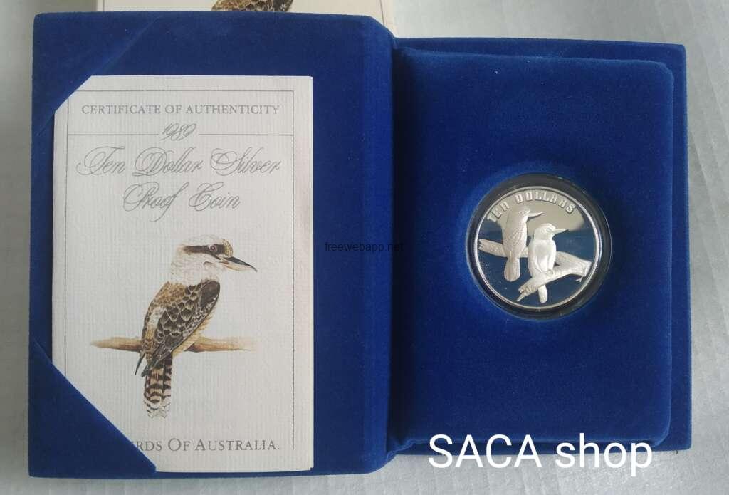Xu bạc proof Úc 10 dollars - Birds of Australia - 1989 - Hình ảnh 2