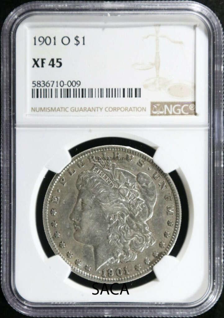 Xu bạc Morgan 1901 O, NGC XF45